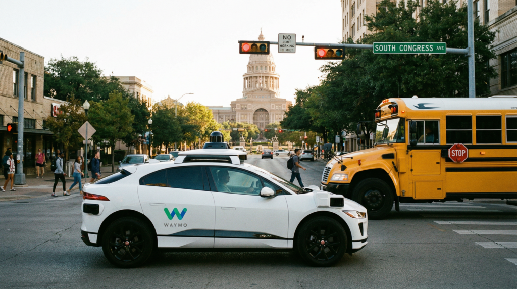 Waymo Robotaxi Fails to Stop for School Bus in Austin